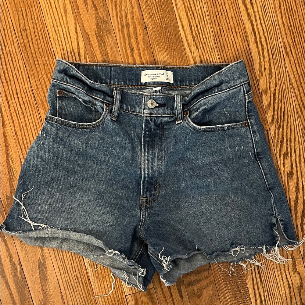 Abercrombie & Fitch Dark Blue Jean Shorts